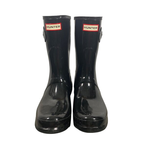 Hunter Women's Original wellies Short Gloss Rain Boots Black NWOT Size 10 - Picture 4 of 12